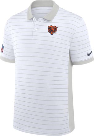 Nike Chicago Bears Sideline Victory Stripe Nike Mens Dri-FIT NFL Polo in White | 03BG0CEB7Q-RPE