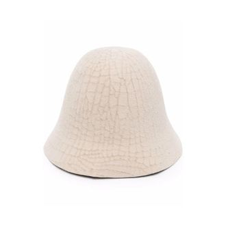 Flapper Bucket Hat met craquel&eacute;-textuur - Dames - Hoeden - Beige - ONE Size - Accessoires