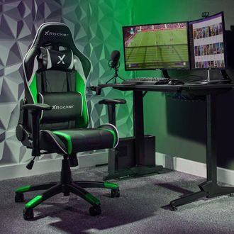 X Rocker Agility Compact Ergonomic Gaming Chair, Reclining, Adjustable in Green