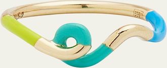 Bea Bongiasca Wow Mini Snake Ring with Lime Green and Mint Enamel