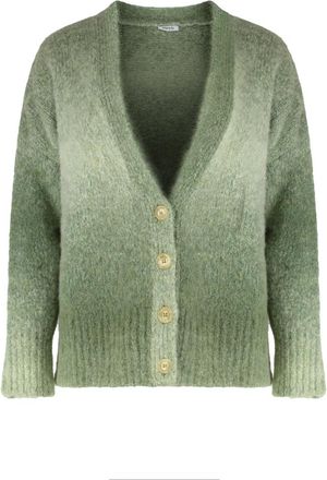 Aspesi Cardigan van alpacamix - Dames - Vesten - Groen - L - Wol - Truien & Vesten
