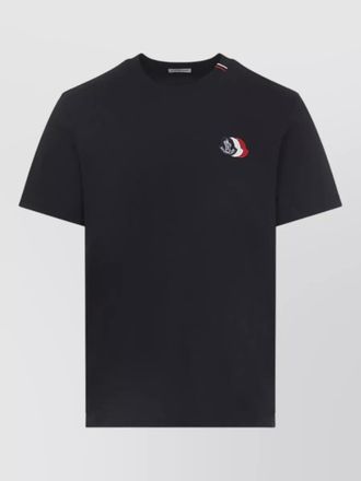 Moncler short sleeve cotton jersey tricolor label