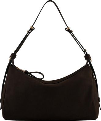 Pourchet Tassen, Dames, Bruin, ONE Size, Leer, Manuscrit Nubuck Schoudertas