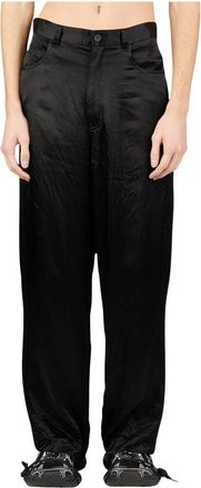 Balenciaga Five Pocket Satin Pants - Heren - Wijde Broeken - Zwart - XS - Satijn - Broeken