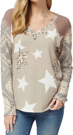 Entro Paisley Leopard And Star Top In Multi