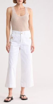 Democracy Wide Leg Ankle Crop Pants in White at Nordstrom Rack, Size 10