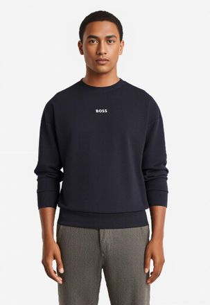 Boss Green by Hugo Boss Sweatshirt BOSS GREEN Stenson, Herren, Gr. XXL, blau (dunkelblau403), Sweatware, Obermaterial: 62% Baumwolle, 33% Polyester, 5% Elasthan, unifarben, o