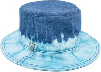Alberta Ferretti Bucket Hat Met Tie Dye Print - Dames - Hoeden - Blauw - S - Katoen - Accessoires