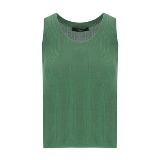 Max Mara Sleeveless Tops, female, Green, Size: XS Cose Top