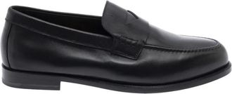 Doucal's Schoenen, Heren, Zwart, 42 1/2 EU, Leer, Almond Toe Loafers