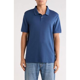 Calvin Klein Liquid Touch Interlock Cotton Polo in Dark Denim at Nordstrom Rack, Size Xx-Large