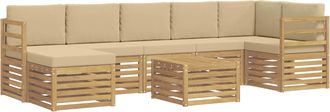 vidaXL Conjunto De Sof&aacute;s De Exterior 8 Uds. Y Beige Poli&eacute;ster Vidaxl