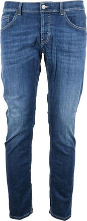 Dondup Jeans, Heren, Blauw, W33, Katoen, Mius Slim-fit Jeans