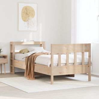Berkfield Home Bed Frame without Mattress 75x190 cm Small Single Solid Wood Pine in Brown