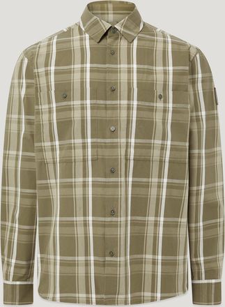 Belstaff Fleet Shirt Mens Cotton Check Fatigue Green Size 2XL