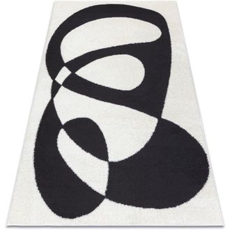 RugsX Rugsx - Alfombra Moderna Mode 8531 Abstra&ccedil;&atilde;o Crema / Negro Black 120x170 Cm