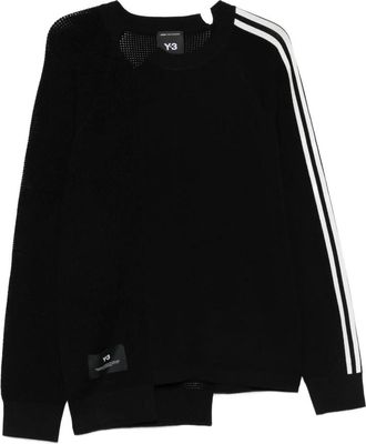 Yohji Yamamoto Logo Knit Sweater - Heren - Ronde hals truien - Zwart - 2XS - Polyester - Truien & Vesten