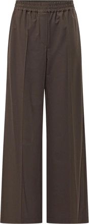 Brunello Cucinelli Wijde broek - Dames - Wijde Broeken - Bruin - L - Wol - Broeken
