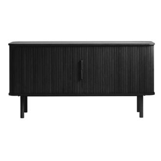 DRAWER Aparador con puertas correderas de madera estriada l160cm - negro