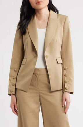 Tahari by ASL One-Button Jacket in Khaki at Nordstrom, Size 10