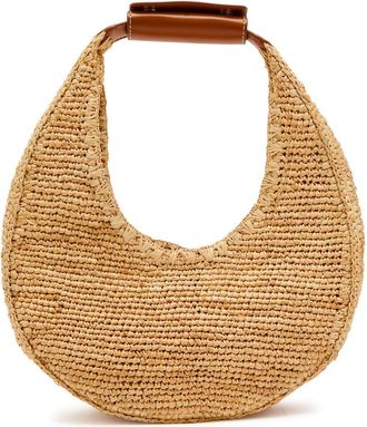 Staud Leather-trim Raffia Shoulder bag - Natural - One Size