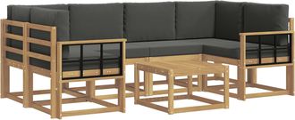 vidaXL Conjunto De Sof&aacute;s De Exterior 7 Uds. Blanco Y Antracita Vidaxl