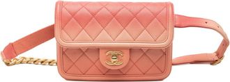 Chanel Matelasse Pink Grained Calfskin Fanny Pack (Pre-Owned)