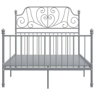 Berkfield Home Comfortable Bed Frame Grey Metal 120x200 cm | Size: Small Double