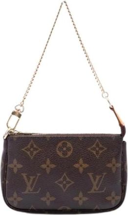 Louis Vuitton Pre-owned Mini Pochette Accessoires - Dames - Vintage Mini Tas - Bruin - ONE Size - Vintage
