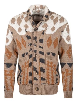 Tooco Vest met V-hals en knoop - Beige