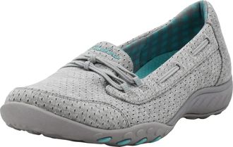 Skechers Womens Breathe Easy-Good Influence Sneaker, Grey Aqua, 8 UK Wide