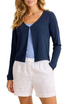 Tommy Bahama Adeline Linen Blend Jersey Cardigan in Coastline at Nordstrom, Size X-Small