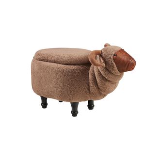Novit&agrave; Home Faux fur padded pouf - goat with storage
