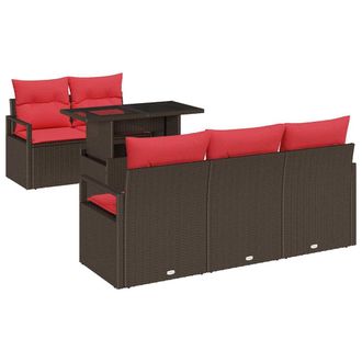 vidaXL Conjunto De Sof&aacute; De Jard&iacute;n 6 Uds. 5-n&uacute;mero De Plazas Vidaxl