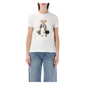 Ralph Lauren T-Shirts, female, White, Size: M Spring Polo Bear Cotton Tee