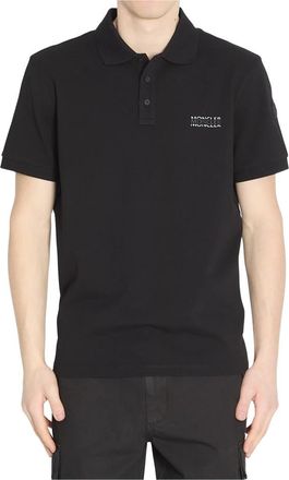 Moncler Polo shirt van katoenen piqu&eacute; - Heren - Polos - Zwart - S - Katoen - Tops