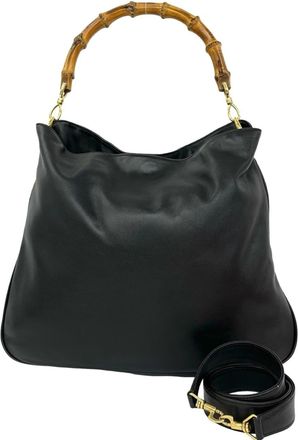 Gucci Black Leather Handbag Shoulder Bag Tote Bag (Pre-Owned)