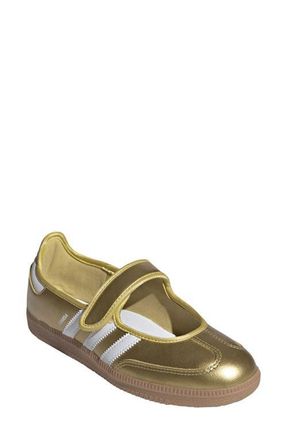 adidas Samba Jane Sneaker in Gold Met./Ftwr White/Gum4 at Nordstrom, Size 5.5
