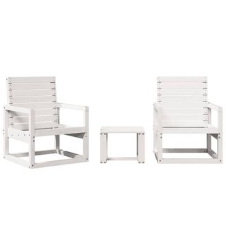 Berkfield Home 3 Piece Garden Lounge Set White Solid Wood Pine
