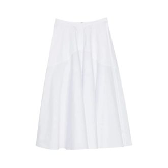 Bite Studios Midi Skirts, female, White, Size: W34 A-line Panelled Skirt