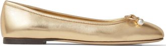 Jimmy Choo London Elme ballerina shoes - women - Calf Leather/Metallic Leather/Rubber/Metallic Leather - 39,5 - Gold