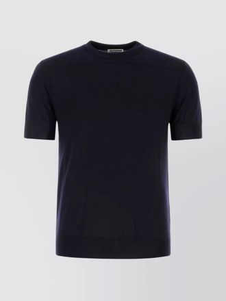 Jil Sander fine-knit wool short-sleeve crew-neck sweater