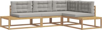 vidaXL Conjunto De Sof&aacute;s De Exterior 4 Uds. 4 Plaza Poli&eacute;ster Blanco Vidaxl