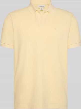 Calvin Klein Jeans Regular Fit Poloshirt aus reiner Baumwolle in Hellgelb, Gr&ouml;&szlig;e XXL