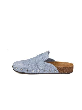 Tory Burch Womens Slides Blue Cloud Silver