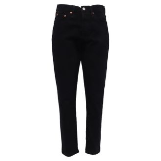 Levi's Slim-Fit Cropped Jeans in Black Cotton