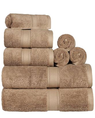 Superior Highly Absorbent 8Pc Ultra Plush Solid Egyptian Cotton Towel Set