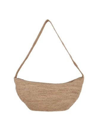 Ibeliv Beige Luna Woven Raffia Shoulder Bag