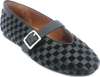 Gentle Souls Winifred Woven Mary Jane Flat in Black Suede at Nordstrom, Size 7.5