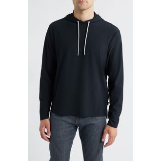Johnnie-O Hoppin Rib Hoodie in Black at Nordstrom, Size Xx-Large